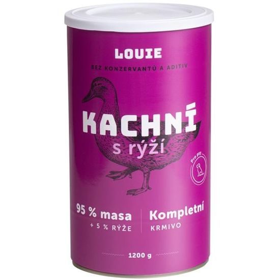 Louie konzerva pro psy kachní s rýží 1200 g