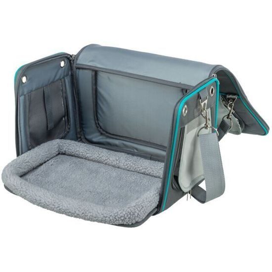 Trixie Transportní taška VICKY 40 x 27 x 28 cm do 5 kg šedá/tyrkysová