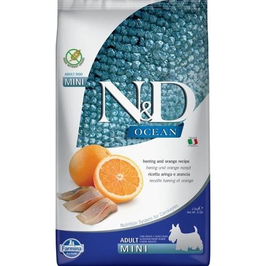 N&D OCEAN Dog GF Herring & Orange Adult Mini 2,5 kg