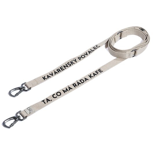FUNKY DOG ☕ Konopné vodítko 3 m | „Kavárenský povaleč & Ta, co má ráda kafe“