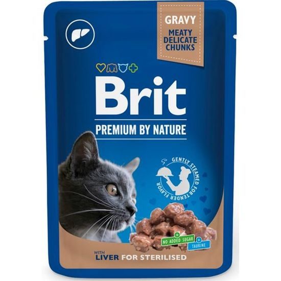 Brit premium Cat kapsička Liver for Sterilised 100 g
