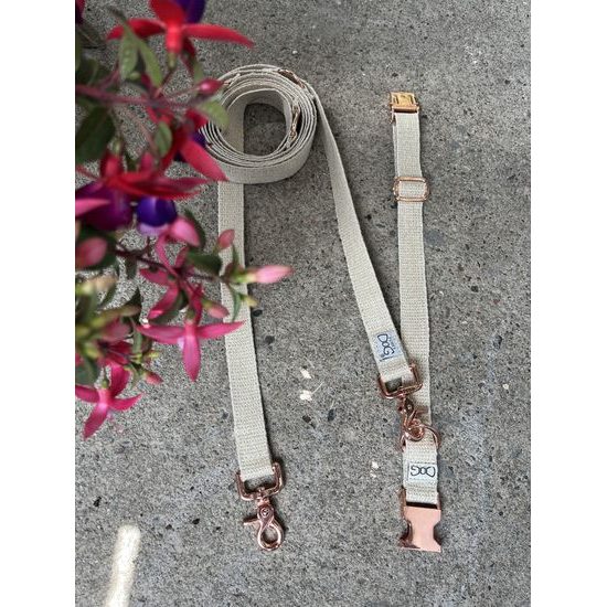 FUNKY DOG Konopné vodítko 3 m | Minimalistický design & růžové zlato