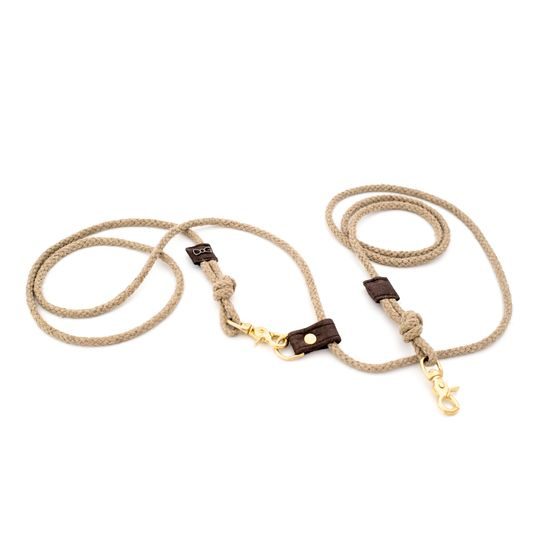 FUNKY DOG Hnědé kulaté vodítko 2,5 m