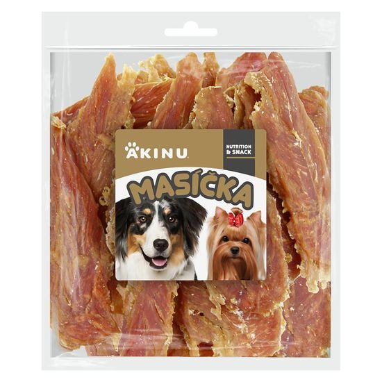 Akinu MASÍČKA Kuřecí stripsy pamlsek pro psy 300 g
