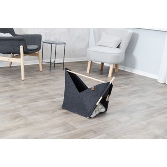 Trixie Jeskyně ELISE s polštářkem 63x 44x 30cm tvar loďka filc antracit