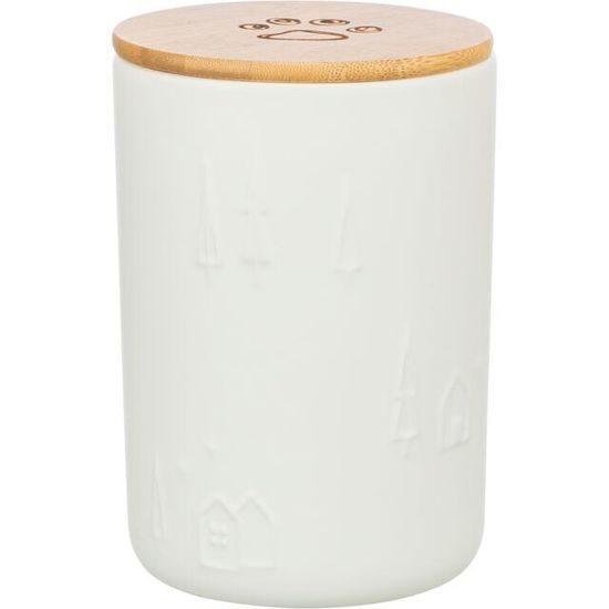 Trixie Vánoční zásobník na pamlsky ø 13 × 19 cm keramika/dřevo bílá