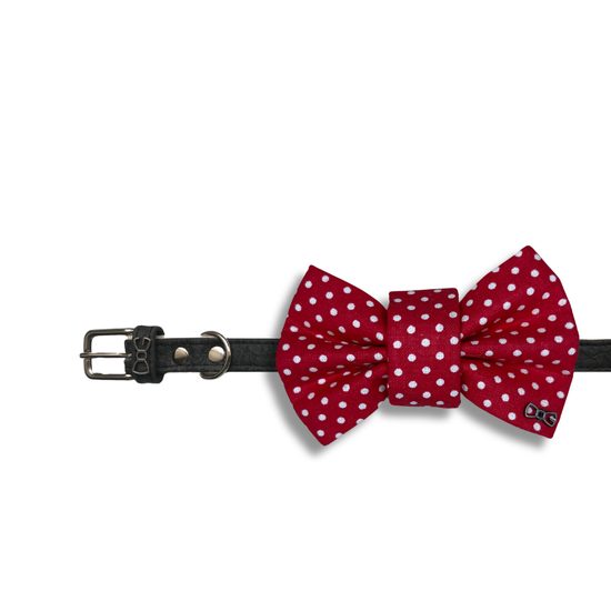 FUNKY DOG Červený psí motýlek s puntíky