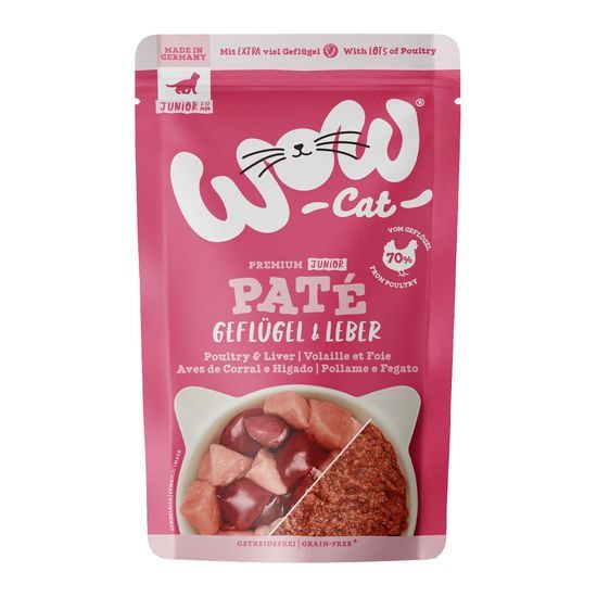 WOW Cat Kapsička Paté Drůbež s játry Kitten/Junior 125g