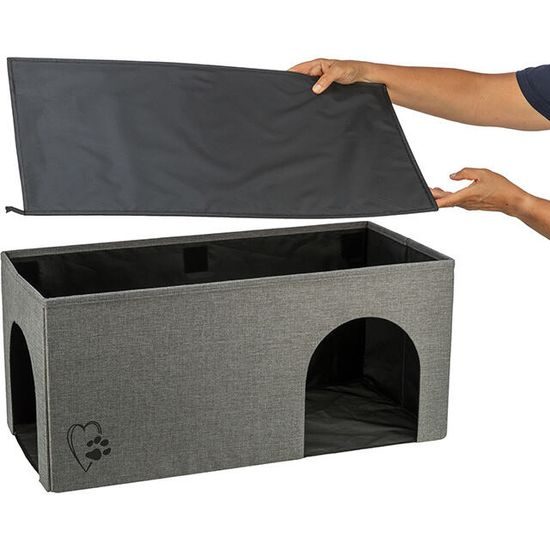 Trixie Jeskyně KIMY skládací 2 patra 76x72x37 cm světle šedá