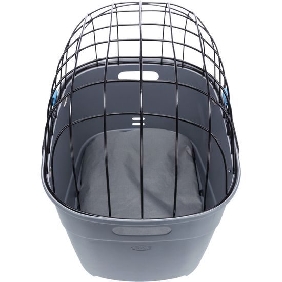 Trixie Plastový košík na zadní nosič s mřížkovou střechou 36x47x46cm šedý (max. 6kg)