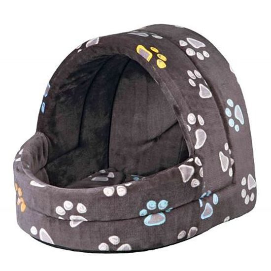 Trixie Plyšová kukaň JIMMY 40x35x35 cm šedá s tlapkami