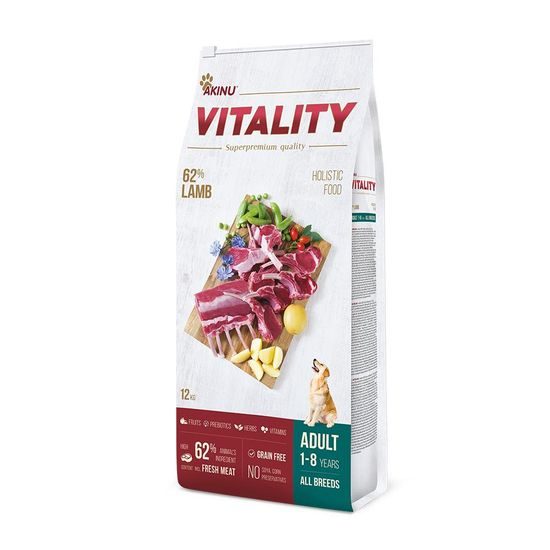 Akinu VITALITY Jehněčí granule krmivo pro psy hypoalergenní 12 kg