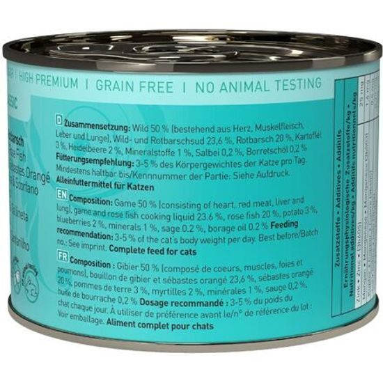 Catz finefood Konzerva CF No.21 se zvěřinou a okouníkem 200g