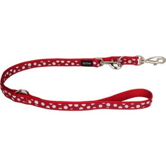 Red Dingo Vodítko přepínací 25 mm x 2 m White Spots on Red