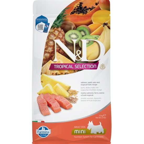 N&D TROPICAL SELECTION Dog LG Salmon Adult Mini 1,5 kg