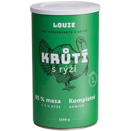 Louie konzerva pro psy krůtí s rýží 1200g