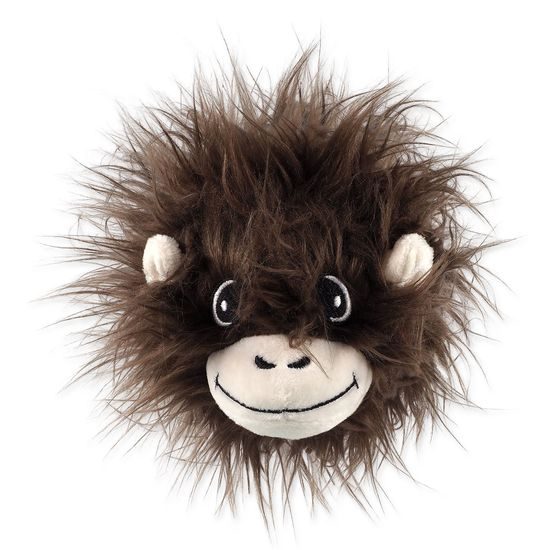 Dog fantasy Hračka Jungle hlava opičí pískací tm. hnědá 12cm