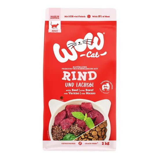 WOW Cat Granule Hovězí se špenátem Adult 2kg