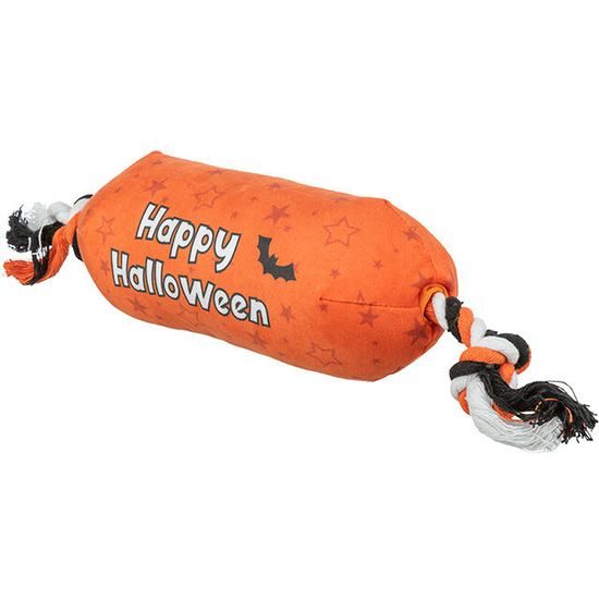 Trixie Válec HALLOWEEN plyšová hračka se zvukem na laně 30 cm