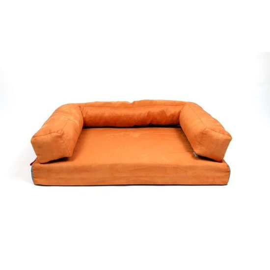 Aminela pelíšek s okrajem 120x80cm Half and Half oranžová/šedá