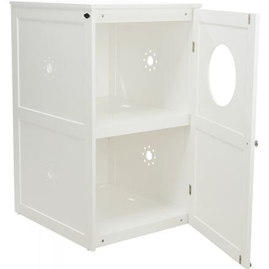 Trixie XL domek na kočičí toaletu 2 poličky MDF 53x90x58cm bílá