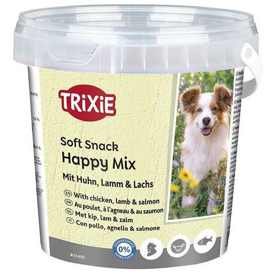 Trixie Soft Snack Happy MIX kuře jehněčí losos kyblík 500 g