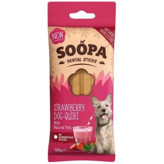 Soopa Pets Dentální tyčinky Soopa Jahodové Dog-Quiri 100 g