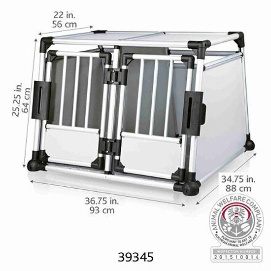 Trixie Transportní klec dvojitá hliníkový rám pevné panely 93x64x88cm nosnost 50kg