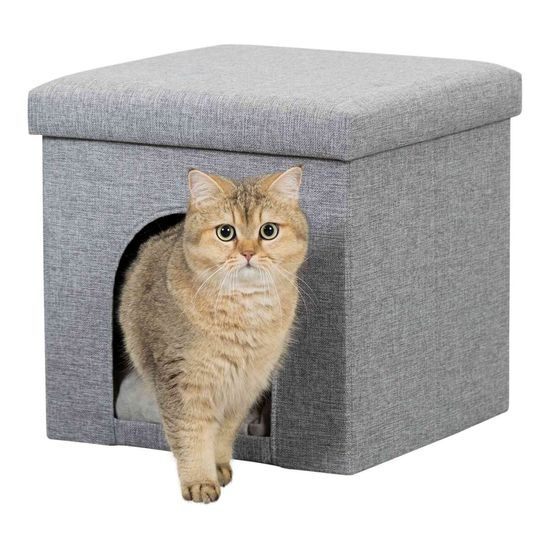 Trixie ALOIS taburet jeskyně tkaná textilie 38x40x38 cm šedý