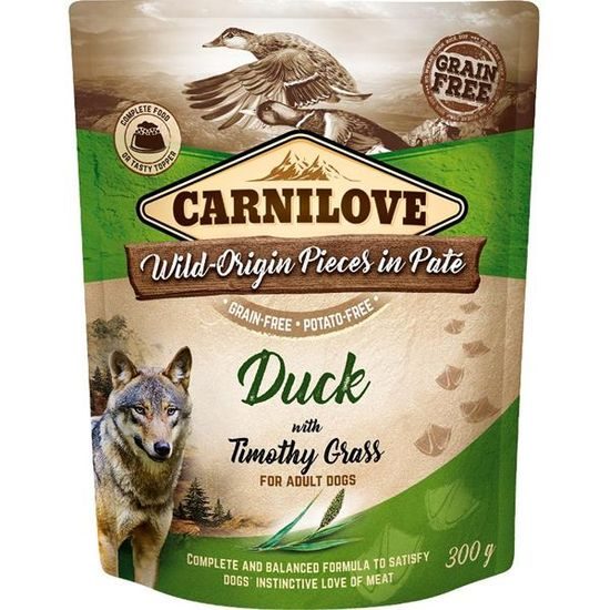 Carnilove Dog kapsička Paté Duck with Timothy Grass 300 g