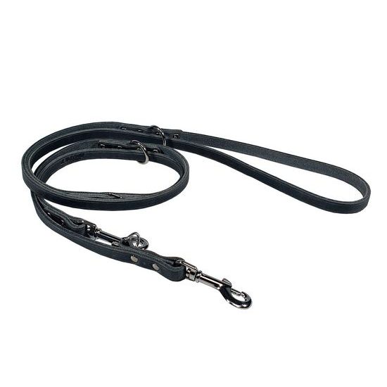 BAFPET Vodítko přepínací z maštěné kůže ZUBR šedá