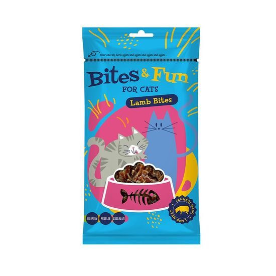 Akinu BITES & FUN Jehněčí kousky pamlsek pro kočky 60 g