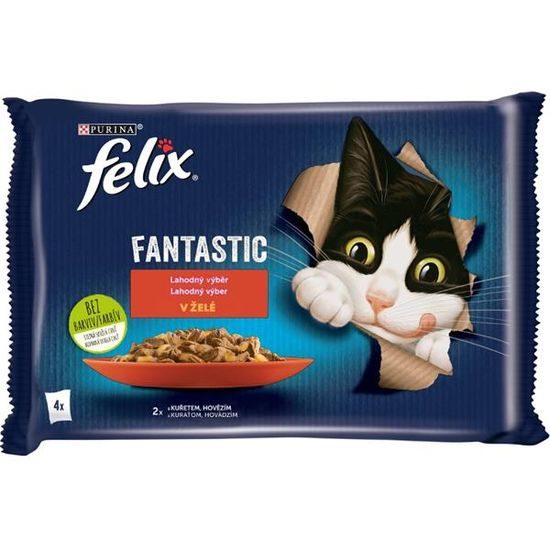 Felix Cat kapsička Fantastic Multipack masový výběr v želé 4x85 g