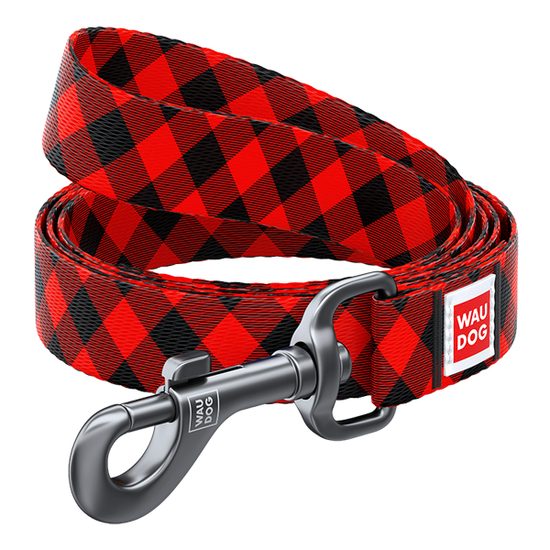 WAUDOG Vodítko nylonové Červená kostka