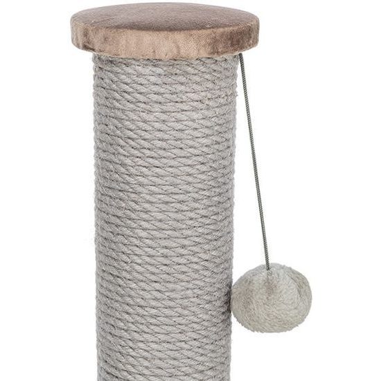 Trixie Škrabací sloupek LIVIA s plyšovou kuličkou 64 cm sisal/plyš béžovošedá