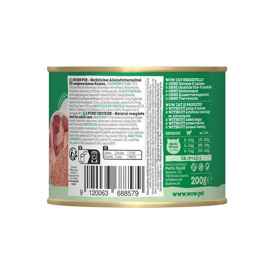 WOW Cat Konzerva Paté Kuře PUR Adult 200g