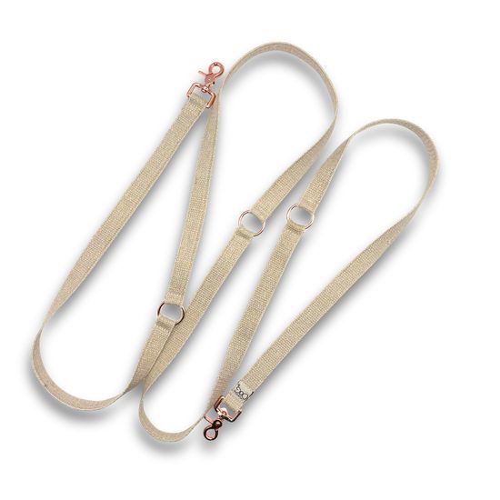 FUNKY DOG Konopné vodítko 3 m | Minimalistický design & růžové zlato