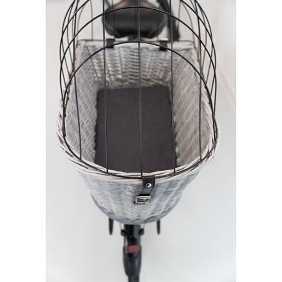 Trixie Přepravní proutěný koš na zadní nosič kola šedý 35x49x55cm (max 8kg)