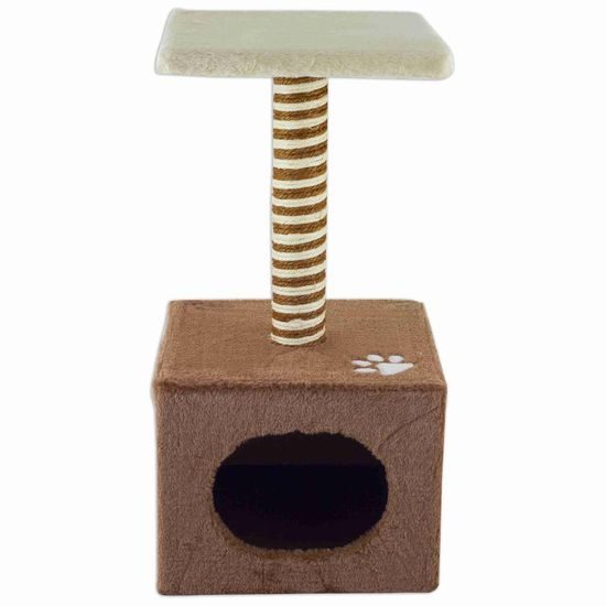 AKINU BIBI Škrabadlo pro kočky hnědá & béžová 30 x 30 x 60 cm