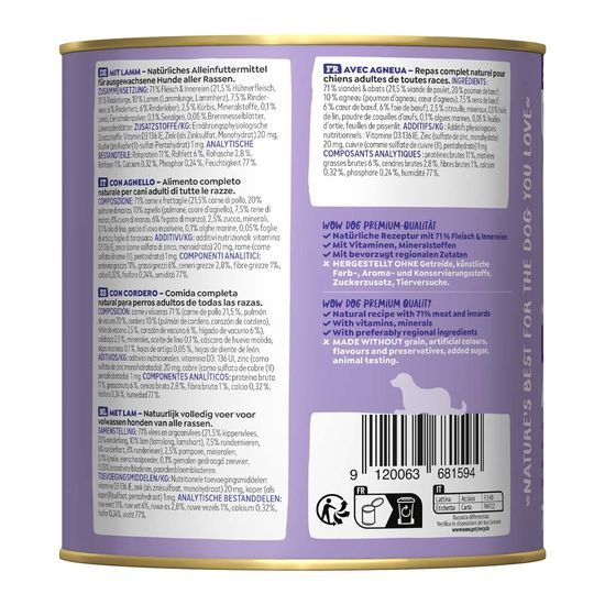 WOW Konzerva Jehněčí s dýní Adult 800g