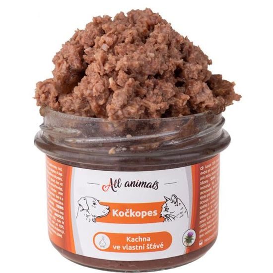 All Animals Kočkopes sklo kachna ve vlastní šťávě 200g