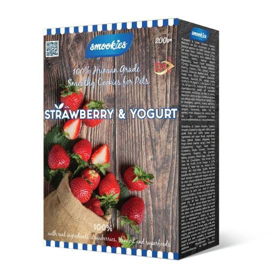 Smookies Premium STRAWBERRY jahodové sušenky 100% human grade 200g