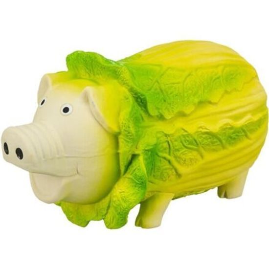 Trixie Cabbage Pig prasátko v zelí 23cm latexová hračka se zvukem světlezelená