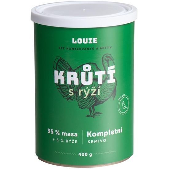 Louie konzerva pro psy krůtí s rýží 400 g