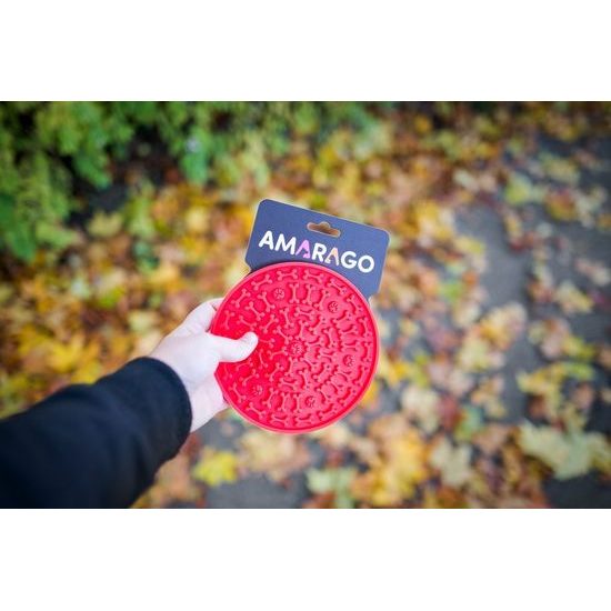 Amarago lízací podložka kruh červený