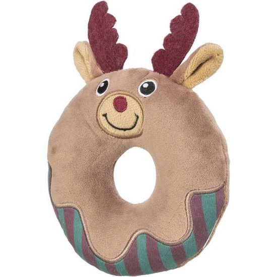 TRIXIE Xmas Moose Donut vánoční plyšový kroužek-los 14 cm