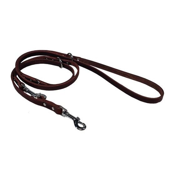 BAFPET Vodítko přepínací z maštěné kůže ZUBR hnědá