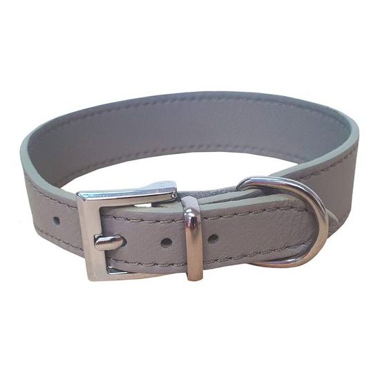 BAFPET Kožený obojek SETA šedá