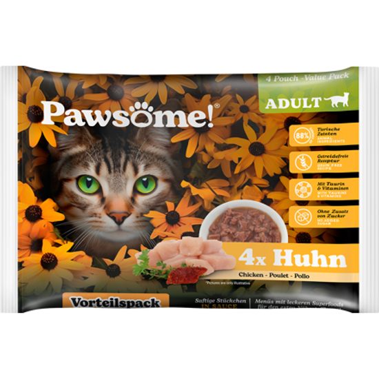 Pawsome! Adult s kuřecím masem Multipack 4x85 g