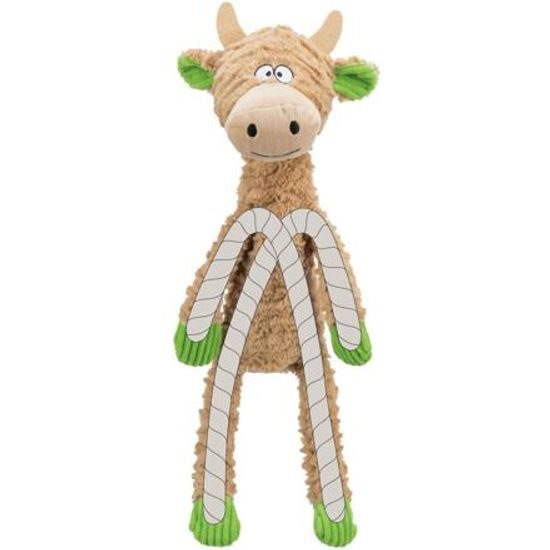Trixie Plyšová kravička s vnitřním lanem 50cm plyš/lano